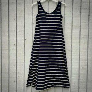 midi dress built in bra border stripe no sleeve black dress
